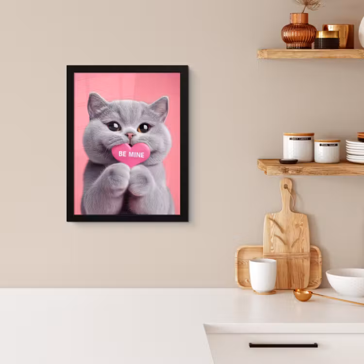 Cuadros enmarcados - Gato - San Valentín - Rosa - Amor — 3