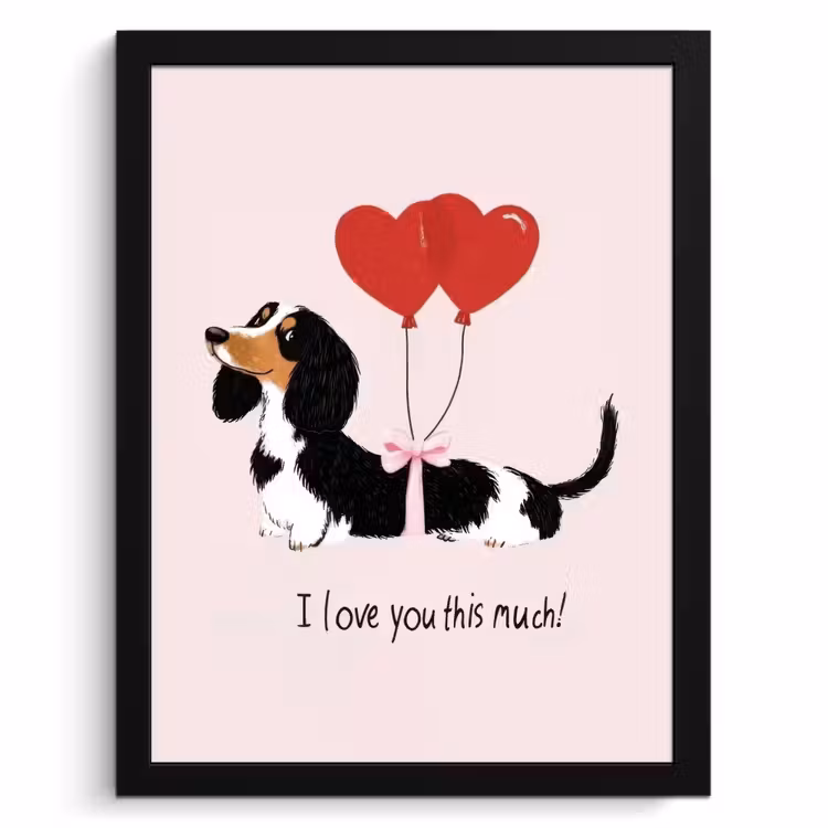 Cuadros enmarcados - Perro - Teckel - San Valentín - Amor — 1