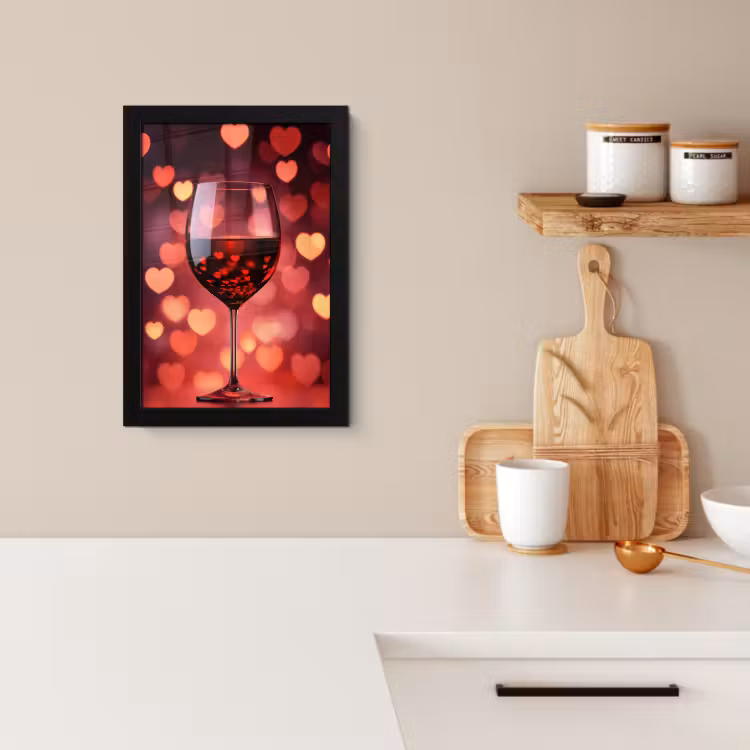 Cuadros enmarcados - Tinto - Vino - Corazones — 1