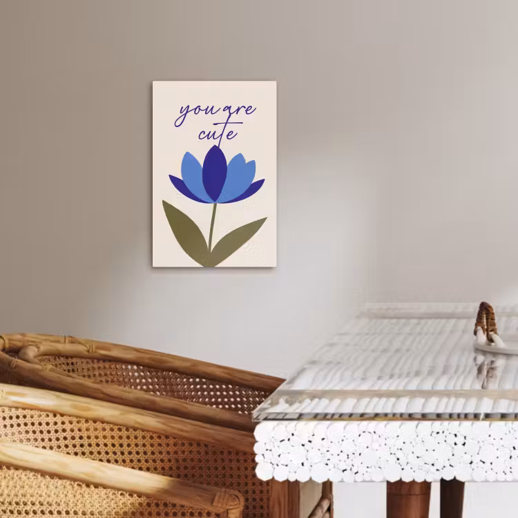 Lienzos decorativos - Aciano - San Valentín - Flor - Azul — 2