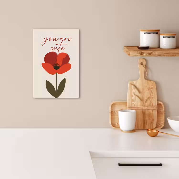 Lienzos decorativos - Amapola - Flor - Rojo - San Valentín — 2