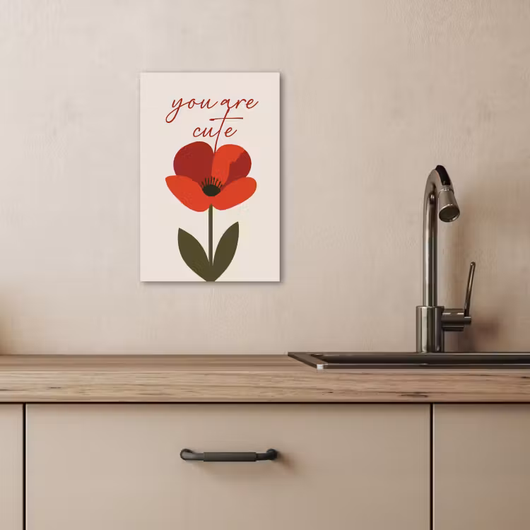 Lienzos decorativos - Amapola - Flor - Rojo - San Valentín — 3