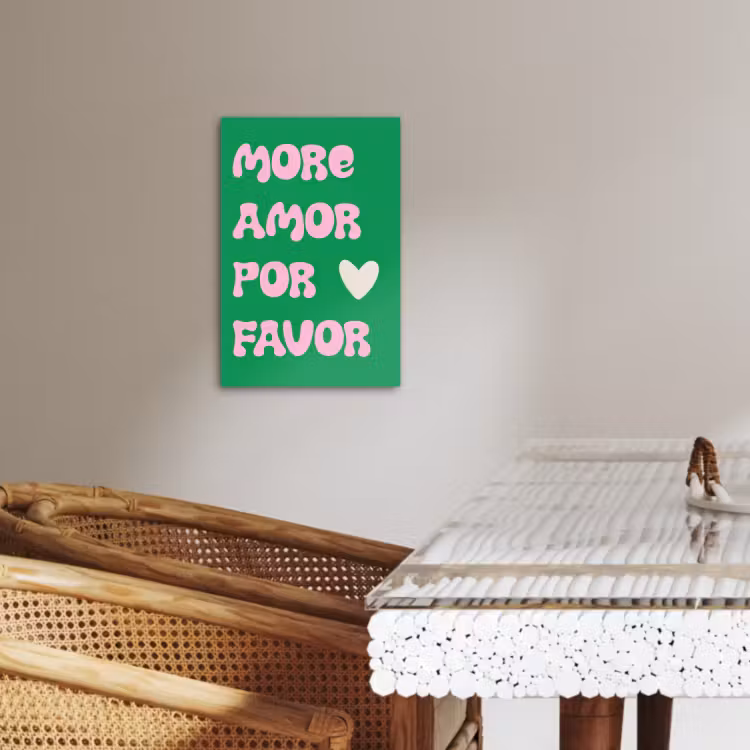 Lienzos decorativos - Amor - San Valentín - Verde - Texto — 2