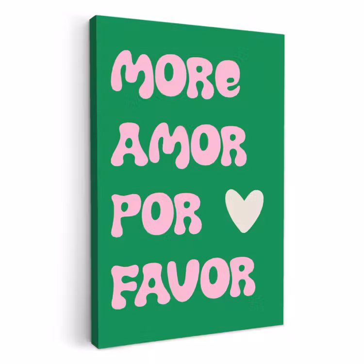 Lienzos decorativos - Amor - San Valentín - Verde - Texto — 3