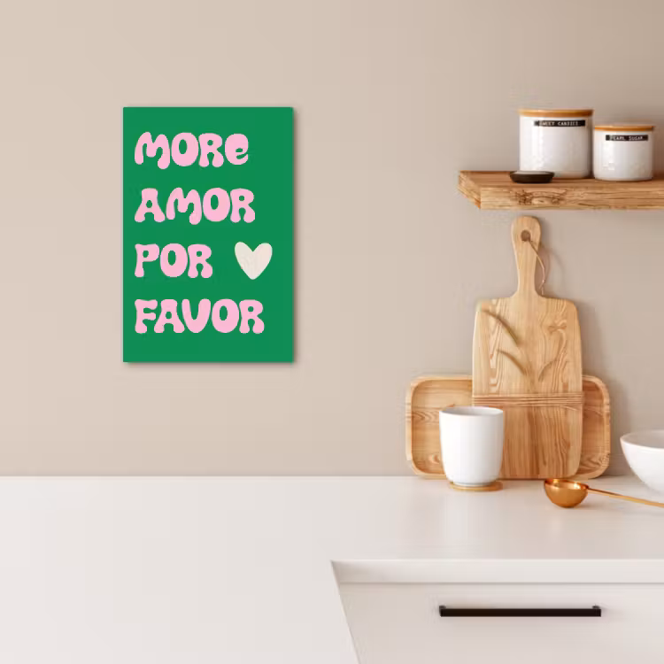 Lienzos decorativos - Amor - San Valentín - Verde - Texto — 4