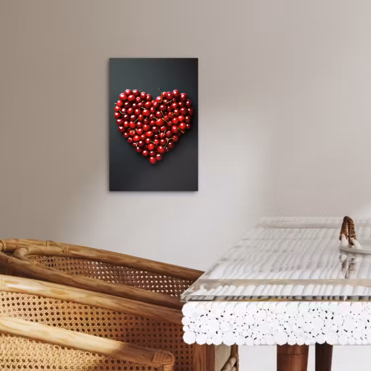 KitchenYeah - Cocina - Lienzo - Cereza - Corazón - Rojo - Negro — 1
