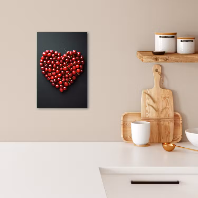 KitchenYeah - Cocina - Lienzo - Cereza - Corazón - Rojo - Negro — 3