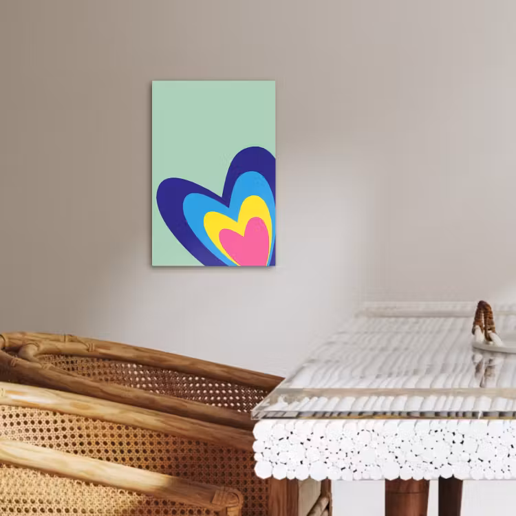 Lienzos decorativos - Corazones - Colorido - San Valentín — 1