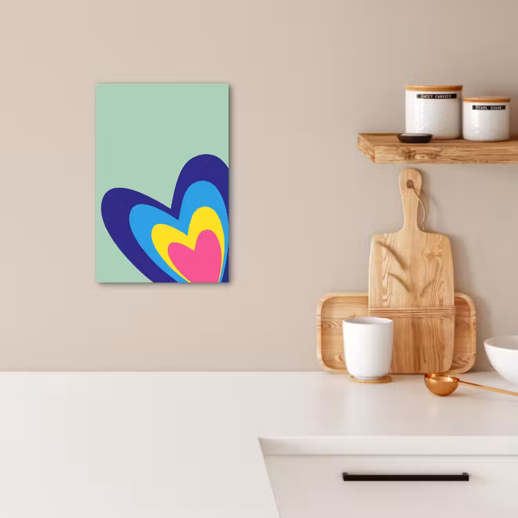 Lienzos decorativos - Corazones - Colorido - San Valentín — 2