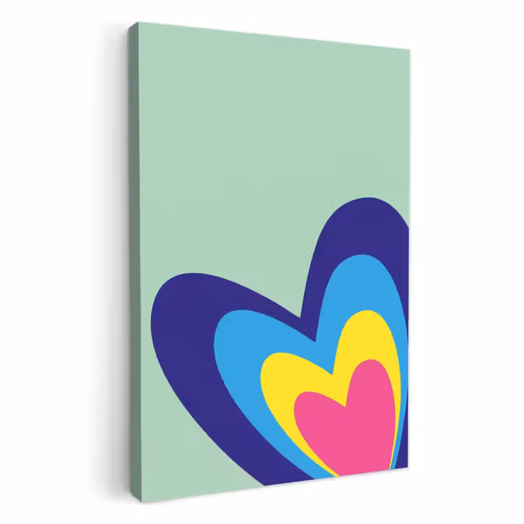 Lienzos decorativos - Corazones - Colorido - San Valentín — 3