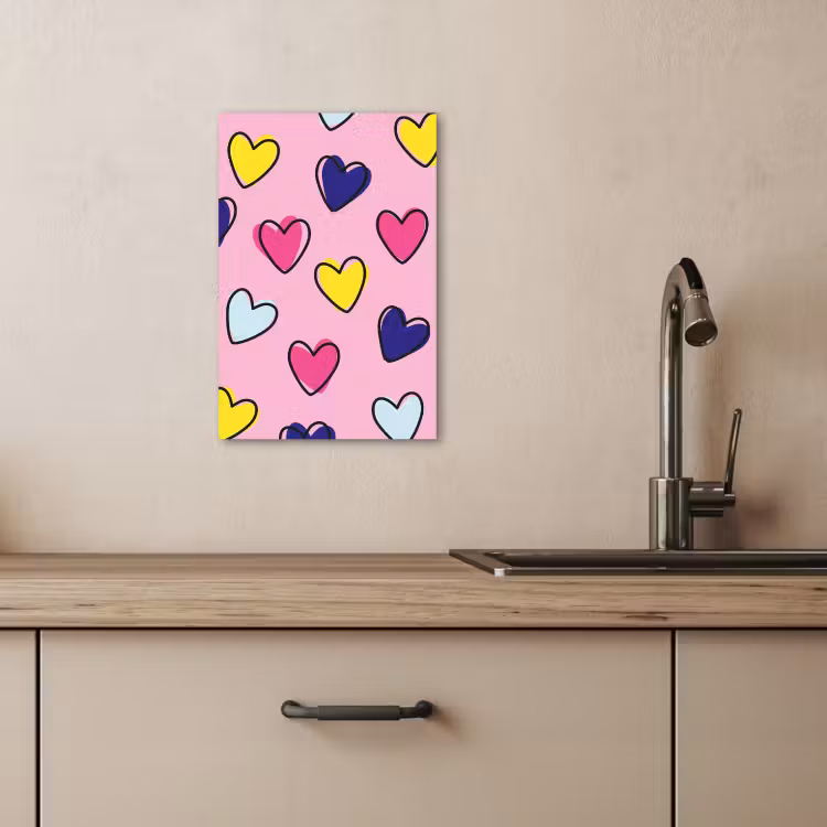 Lienzos decorativos - Corazones - San Valentín - Patrón - Colorido — 2