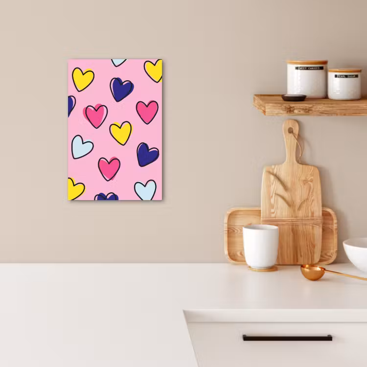 Lienzos decorativos - Corazones - San Valentín - Patrón - Colorido — 4