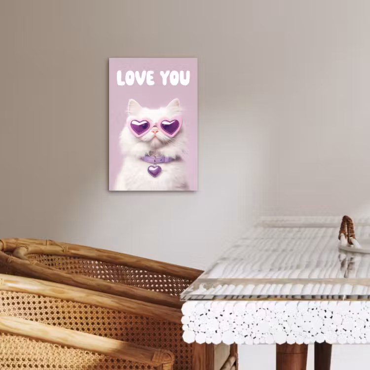 Lienzos decorativos - Gato - Amor - Morado - San Valentín — 4