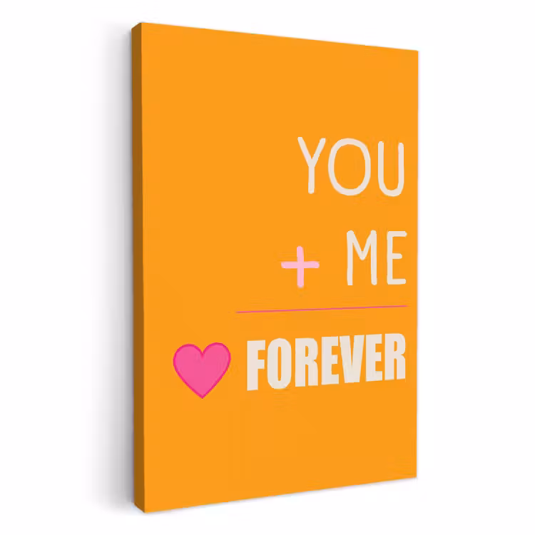 Lienzos decorativos - Naranja - Amor - San Valentín — 1