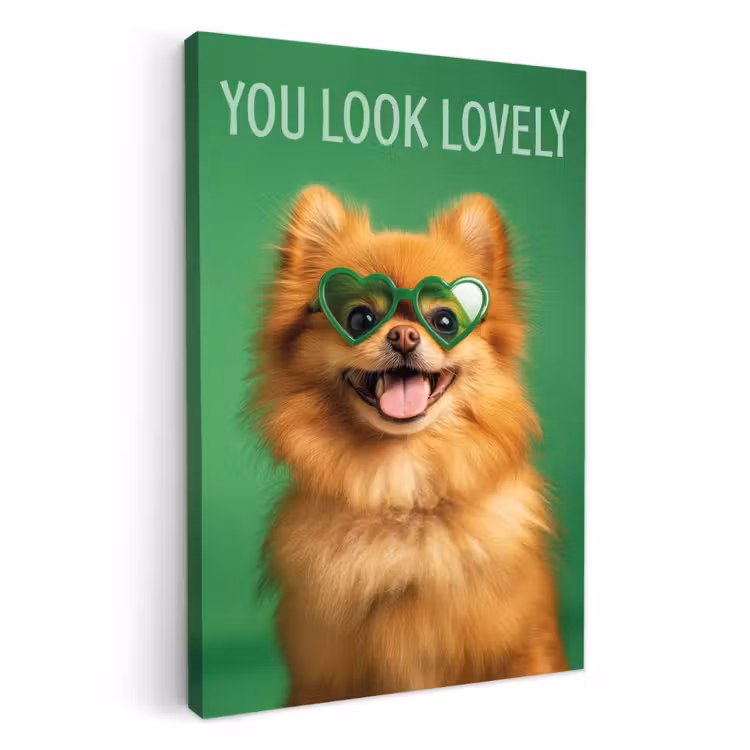 Lienzos decorativos - Perro - Gafas de sol - San Valentín - Amor — 1