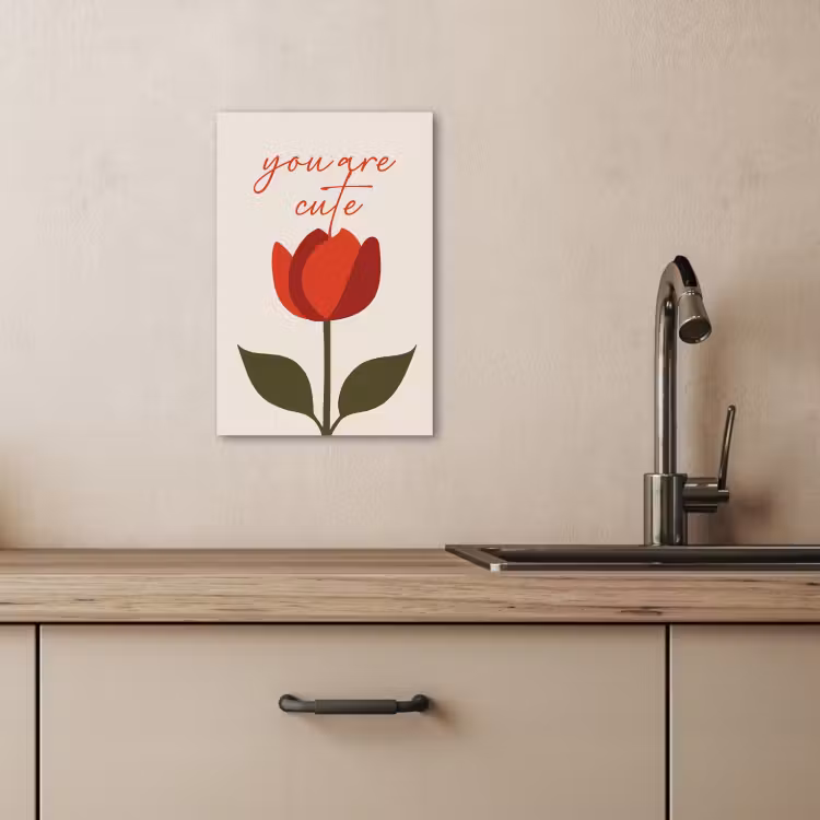 Lienzos decorativos - Rosa - Rojo - Flor - San Valentín — 2