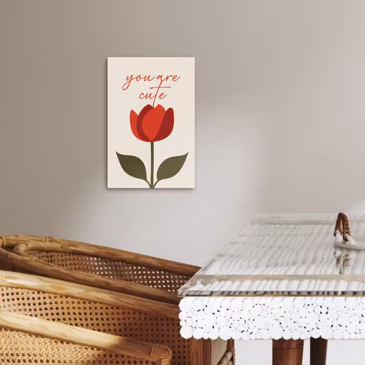 Lienzos decorativos - Rosa - Rojo - Flor - San Valentín — 4