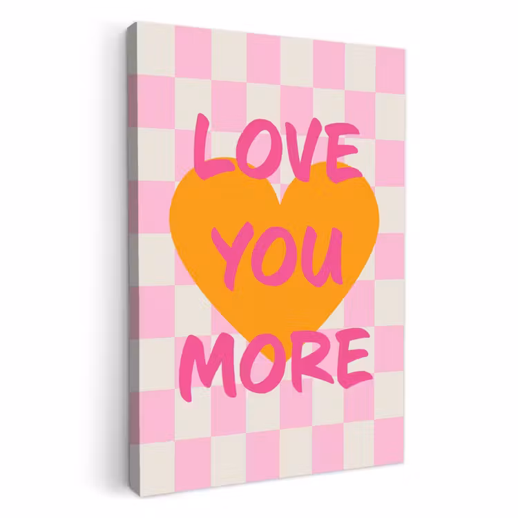 Lienzos decorativos - San Valentín - Amor - Rosa - Naranja — 1