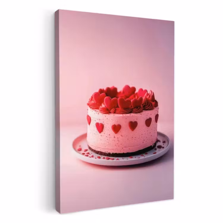 KitchenYeah - Cocina - Lienzo - Tarta - Corazón - Rosa — 1