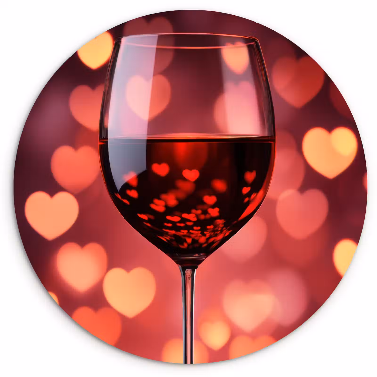 KitchenYeah - Cocina - Círculo mural Forex - Tinto - Vino - Corazones — 1