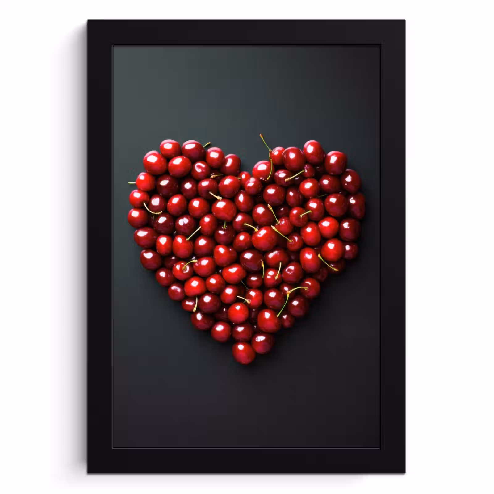 Cuadros enmarcados - Cereza - Corazón - Rojo - Negro — 1