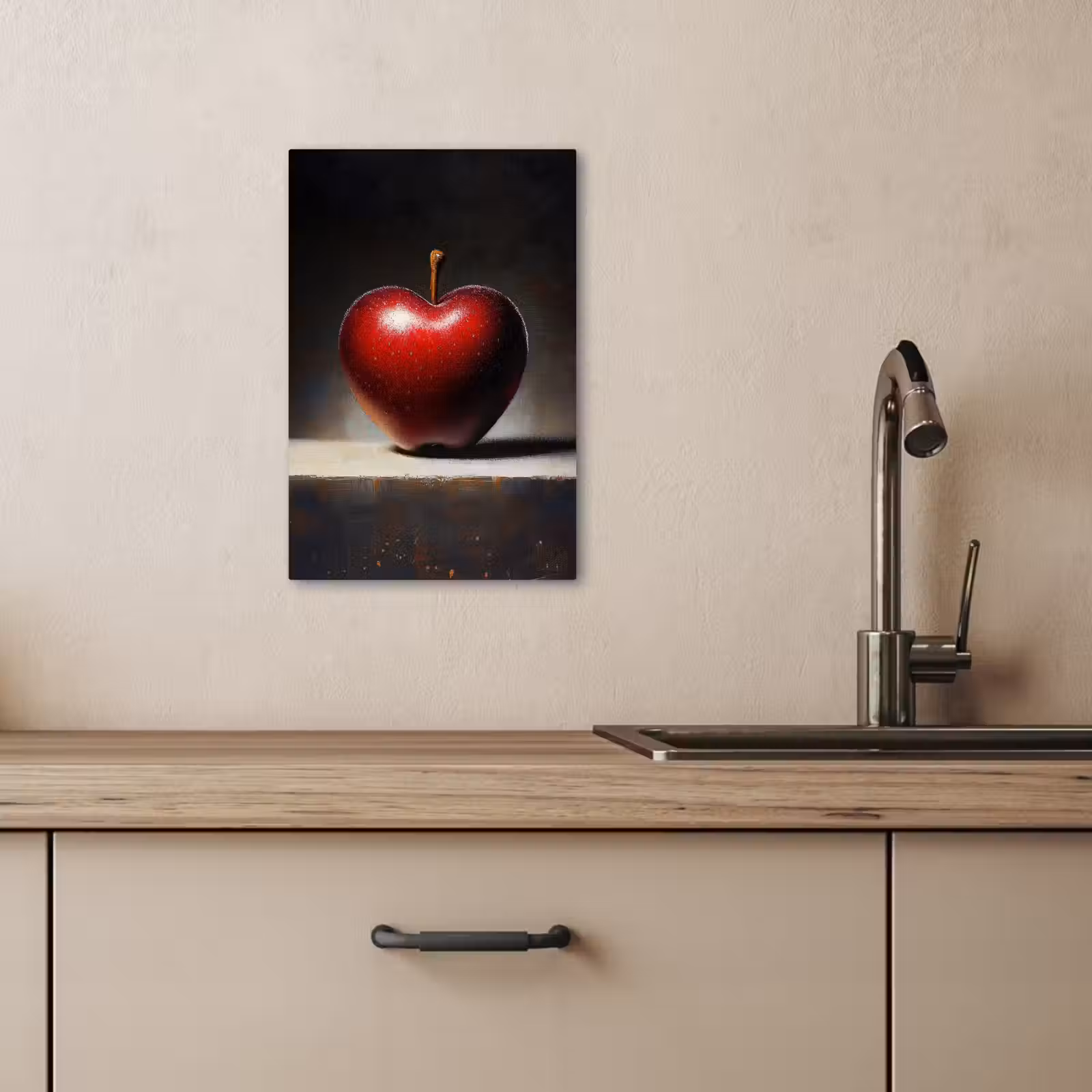 KitchenYeah - Cocina - Lienzo - Manzana - Corazón - Rojo — 1