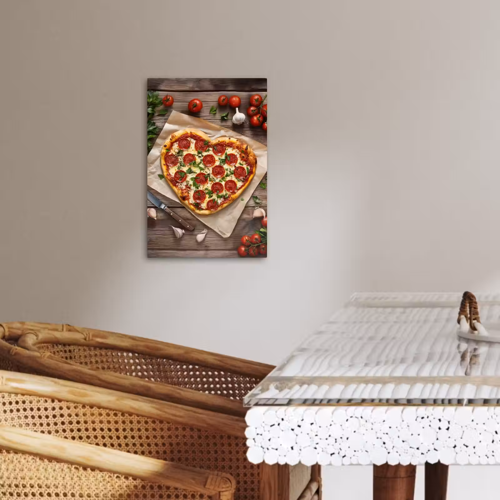 KitchenYeah - Cocina - Lienzo - Pizza - Corazón - Pepperoni - Tomate — 1
