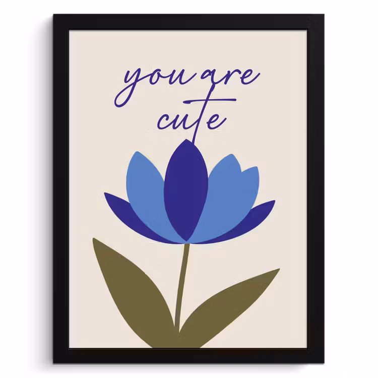 Cuadros enmarcados - Aciano - San Valentín - Flor - Azul — 1