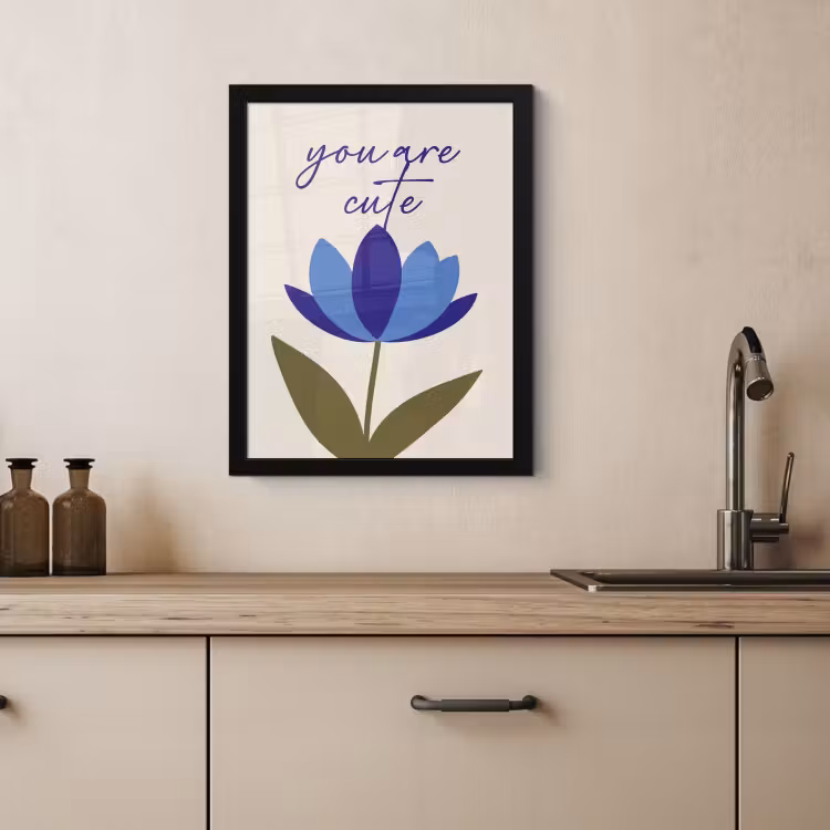 Cuadros enmarcados - Aciano - San Valentín - Flor - Azul — 4
