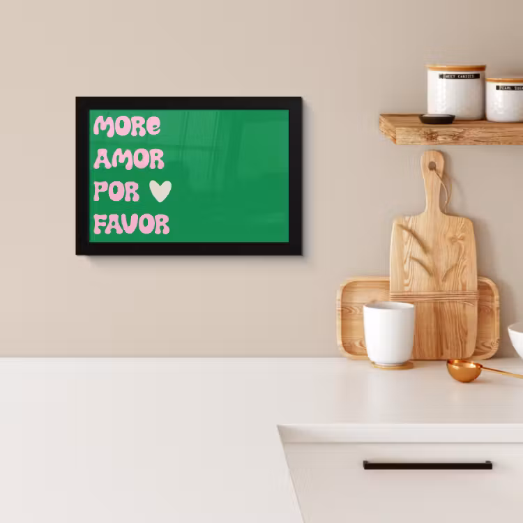 Cuadros enmarcados - Amor - San Valentín - Verde - Texto — 2