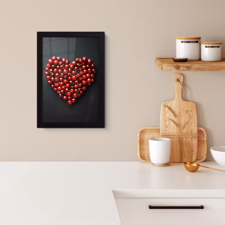 Cuadros enmarcados - Cereza - Corazón - Rojo - Negro — 2