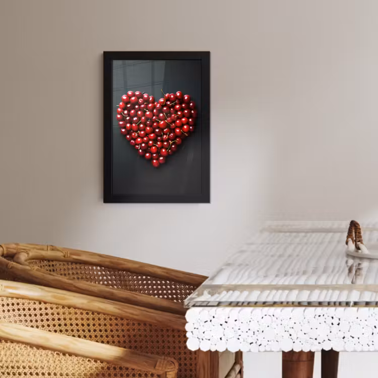 Cuadros enmarcados - Cereza - Corazón - Rojo - Negro — 3