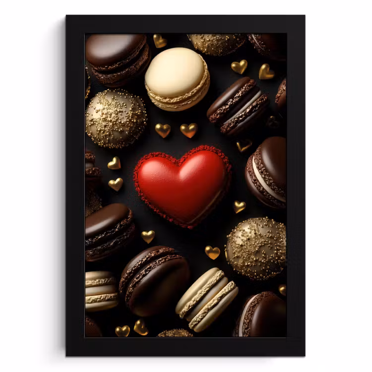 Cuadros enmarcados - Macarrones - Rojo - Corazón — 1