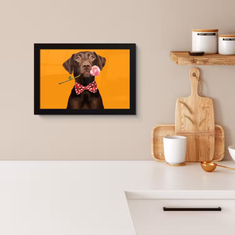 Cuadros enmarcados - Perro - Naranja - Rosa - San Valentín — 2