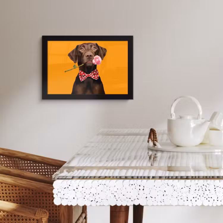 Cuadros enmarcados - Perro - Naranja - Rosa - San Valentín — 4