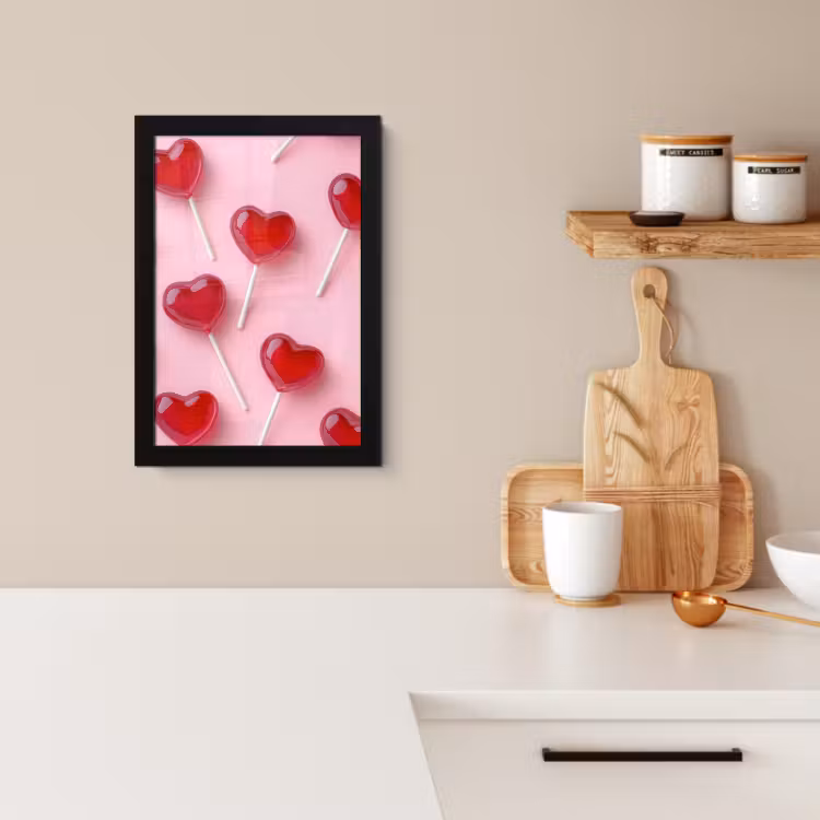 Cuadros enmarcados - Piruletas - Corazones - Rosa — 2