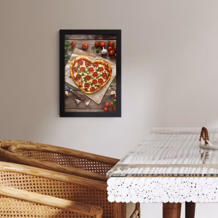 Cuadros enmarcados - Pizza - Corazón - Pepperoni - Tomate — 3