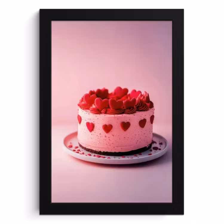 Cuadros enmarcados - Tarta - Corazón - Rosa — 1