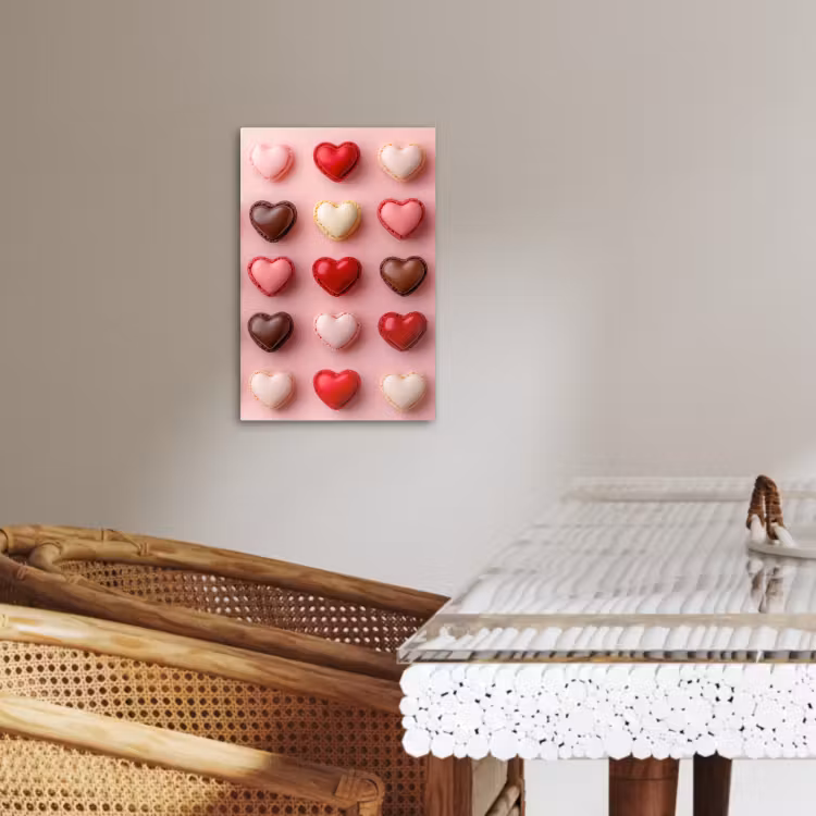 KitchenYeah - Cocina - Lienzo - Macarrones - Corazones - Colorido - Rosa — 4