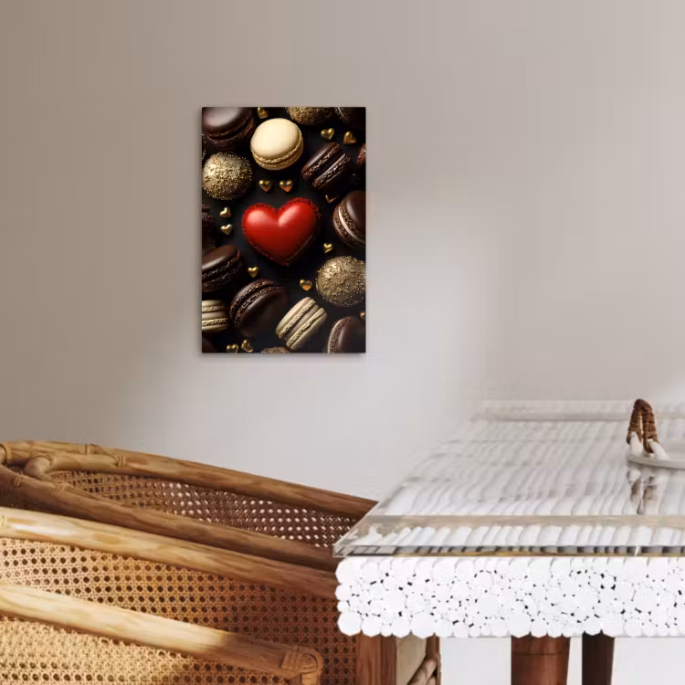 KitchenYeah - Cocina - Lienzo - Macarrones - Rojo - Corazón — 4