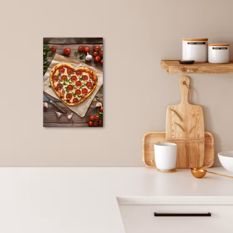 KitchenYeah - Cocina - Lienzo - Pizza - Corazón - Pepperoni - Tomate — 3