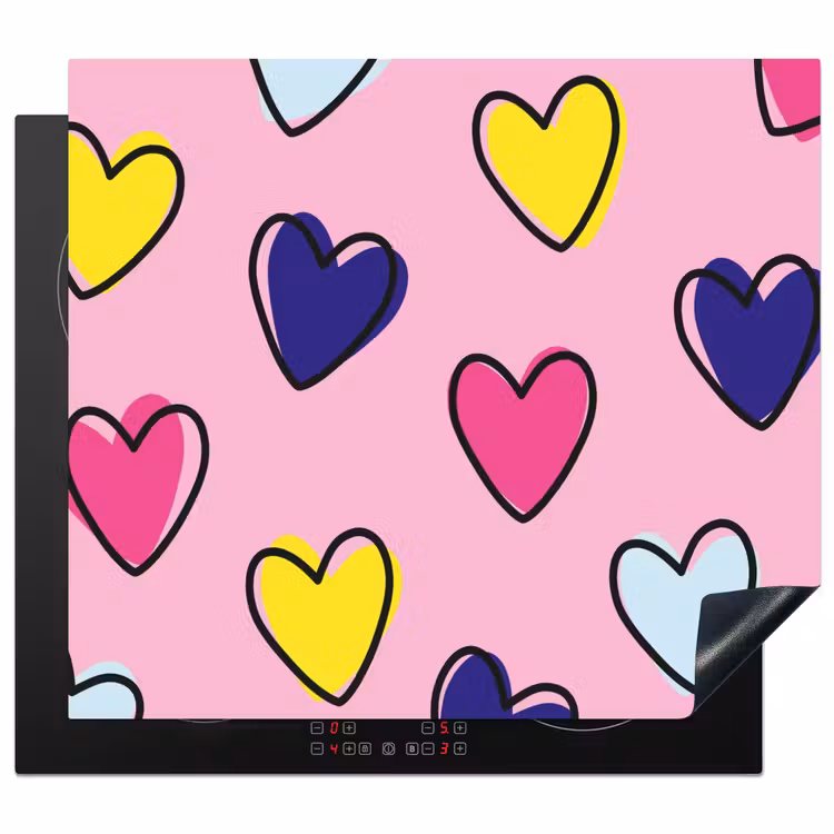 Protector de inducción - Corazones - San Valentín - Patrón - Colorido — 1