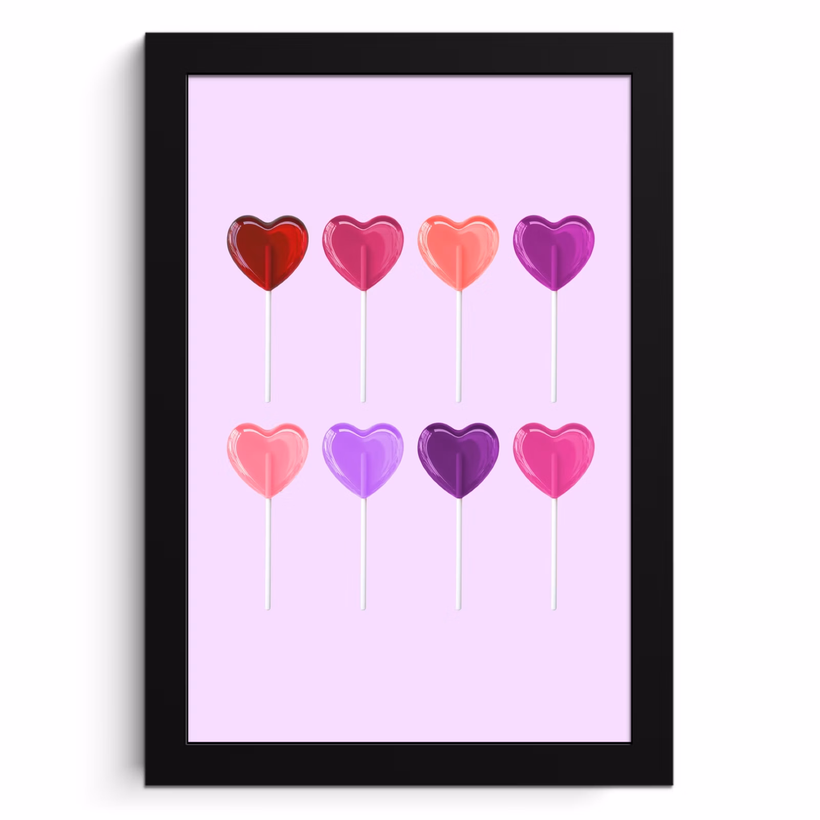 Cuadros enmarcados - Piruleta - Corazón - Rosa - Caramelo — 1