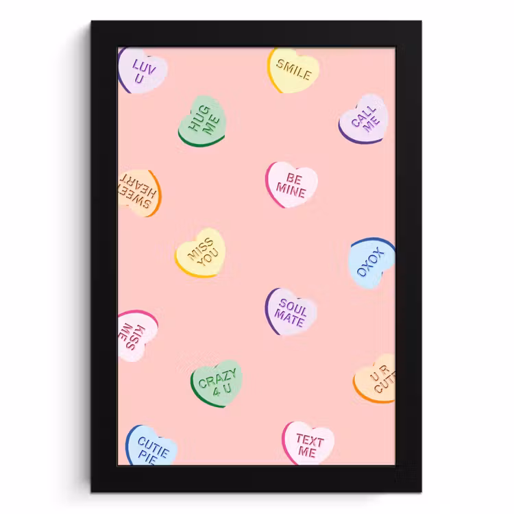 Cuadros enmarcados - Corazón - Caramelo - Pastel - Texto — 1