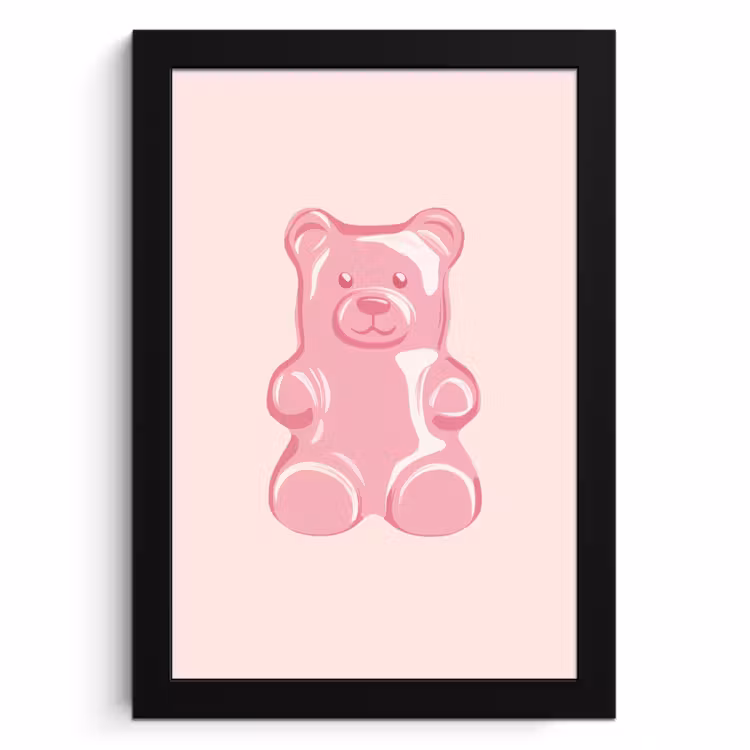 Cuadros enmarcados - Oso - Rosa - Caramelo — 1
