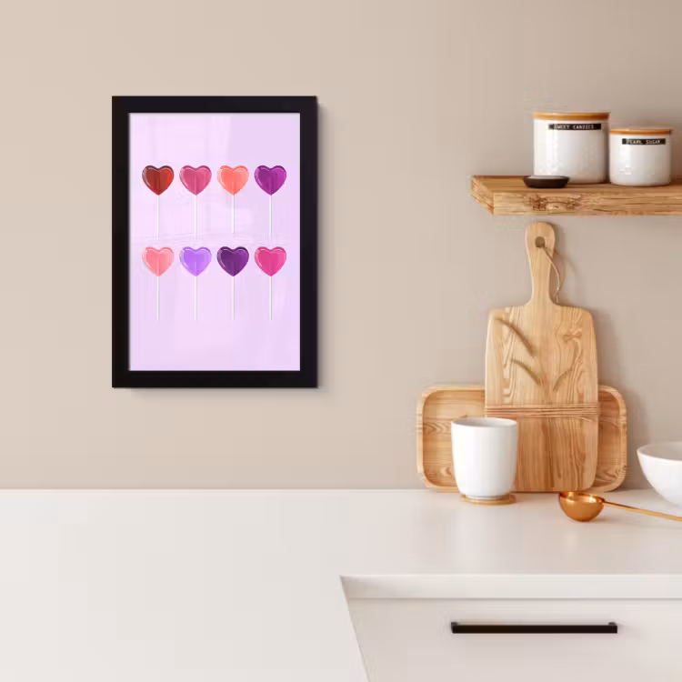 Cuadros enmarcados - Piruleta - Corazón - Rosa - Caramelo — 2