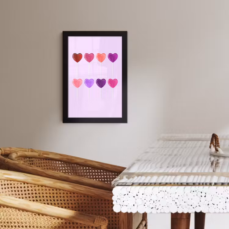 Cuadros enmarcados - Piruleta - Corazón - Rosa - Caramelo — 3