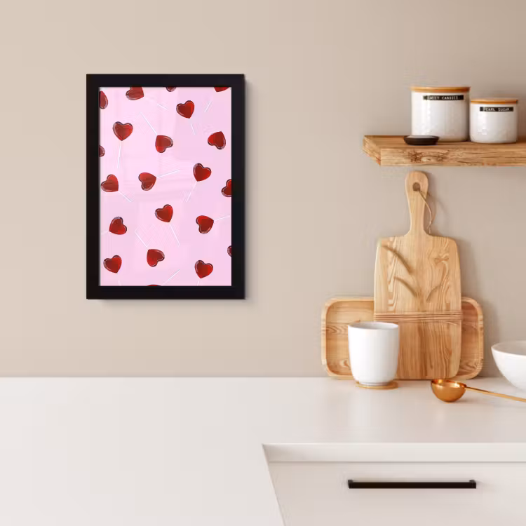 Cuadros enmarcados - Rosa - Corazón - Piruleta - Caramelo — 2