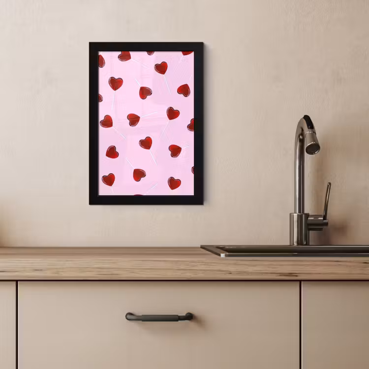 Cuadros enmarcados - Rosa - Corazón - Piruleta - Caramelo — 3