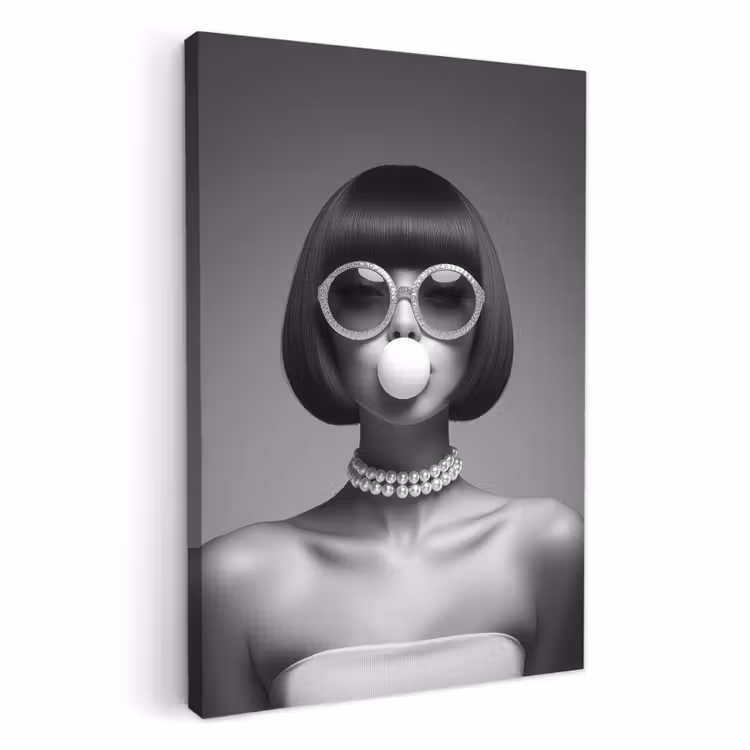 KitchenYeah - Cocina - Lienzo - Mujer - Blanco y negro - Collar - Gafas de sol — 2